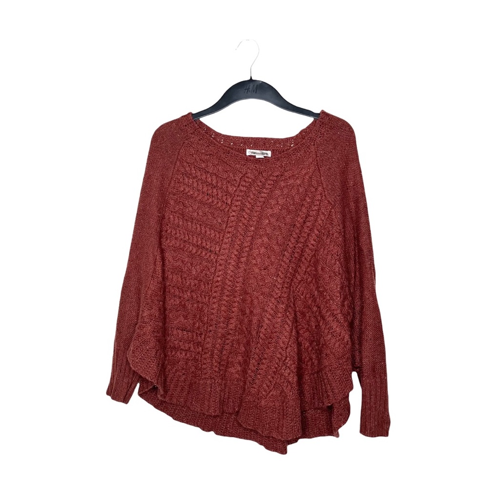 Dressbarn DB Established 1962 Orange Pullover Knit Shawl Rust Sweater Sz XL